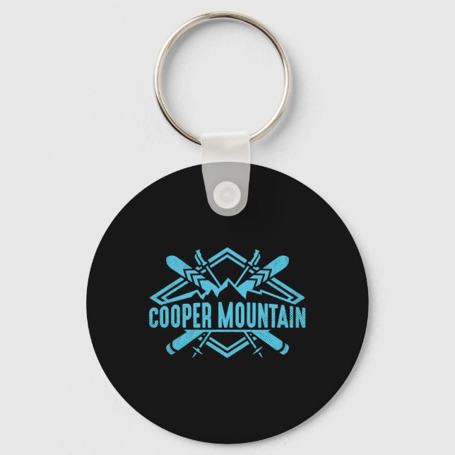 Skiing Mountains Skier Downhill Ski Resort Cooper  Keychain (Front)