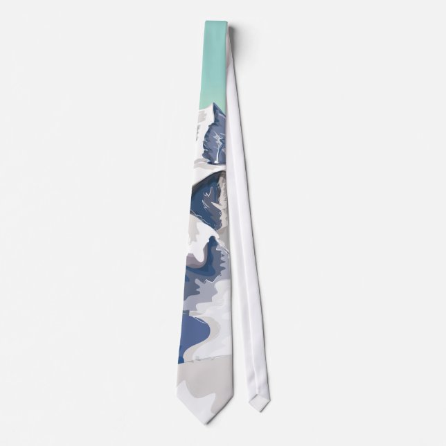 Skiing Mountains Tie (Front)
