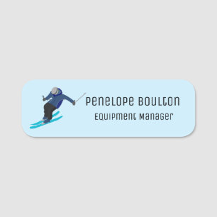 Skiing Name Tag