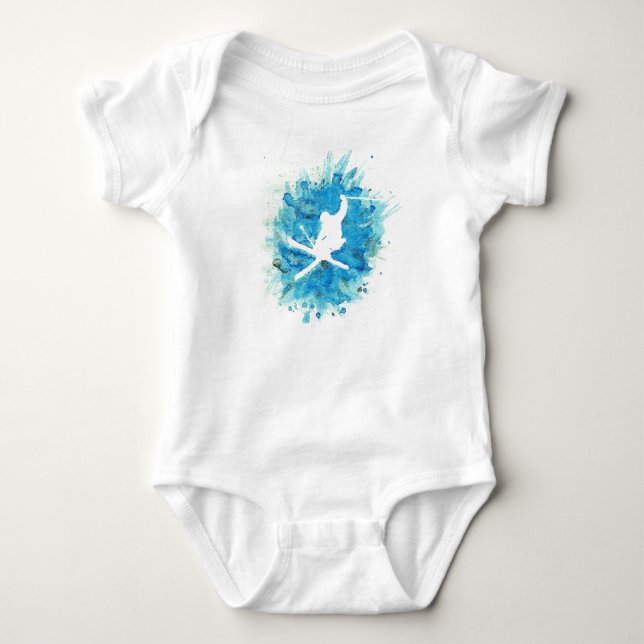Skiing Onepiece Baby Bodysuit (Front)