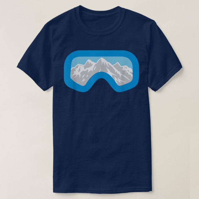 Skiing or Snowboard Goggle  T-Shirt (Design Front)