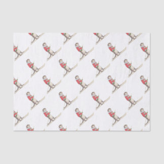 Skiing Otter Tissue Paper