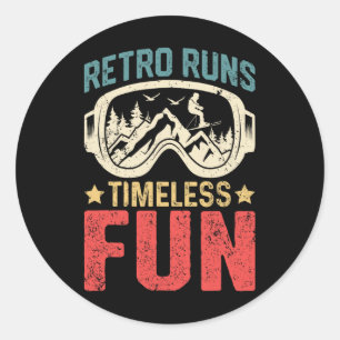 Skiing Outdoor Adventure Design Classic Round Sticker