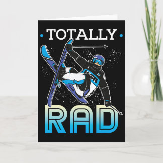 Skiing Outfit Nordic Skier Ski Totally Rad  Card