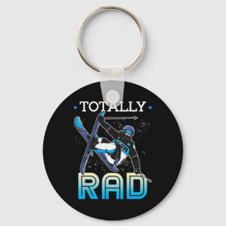 Skiing Outfit Nordic Skier Ski Totally Rad  Keychain