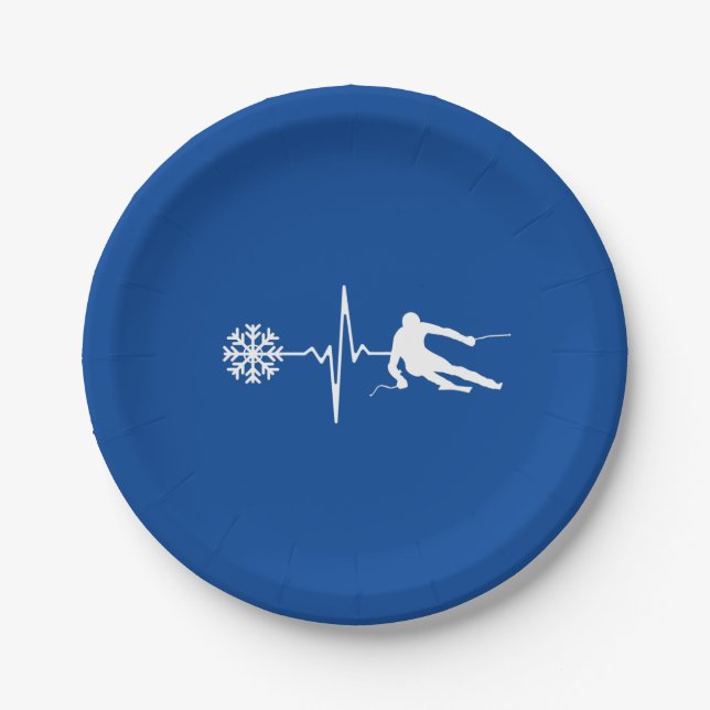 Skiing Paper Plate (Front)