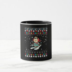 Skiing Penguin Christmas Mug