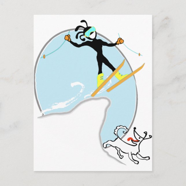 Skiing Postcard (Front)
