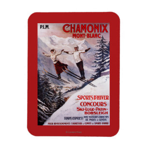 Skiing Promotional Poster Magnet