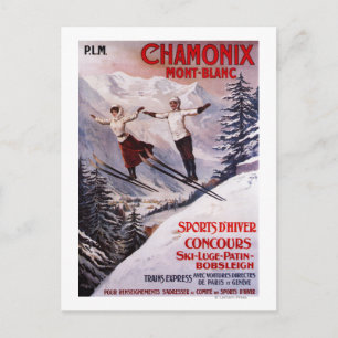 Skiing Promotional Poster Postcard