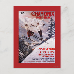 Skiing Promotional Poster Postcard