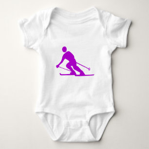 Skiing - Purple Baby Bodysuit