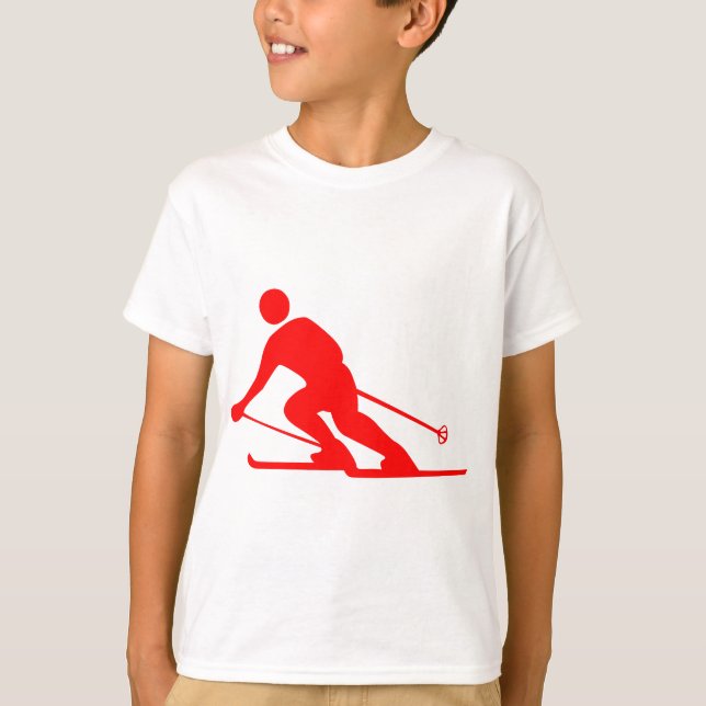 Skiing - Red T-Shirt (Front)