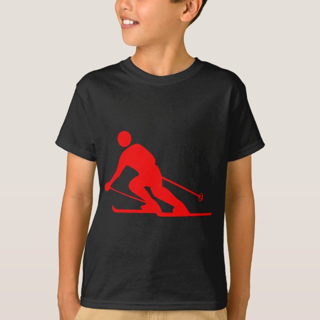 Skiing - Red T-Shirt (Front)