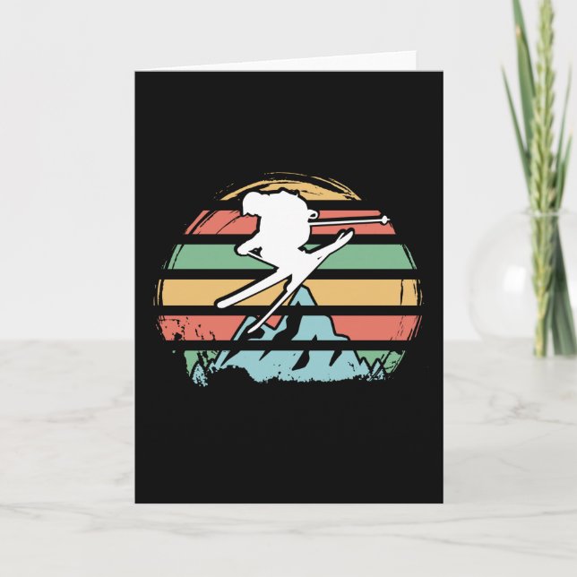 Skiing Retro Card (Front)