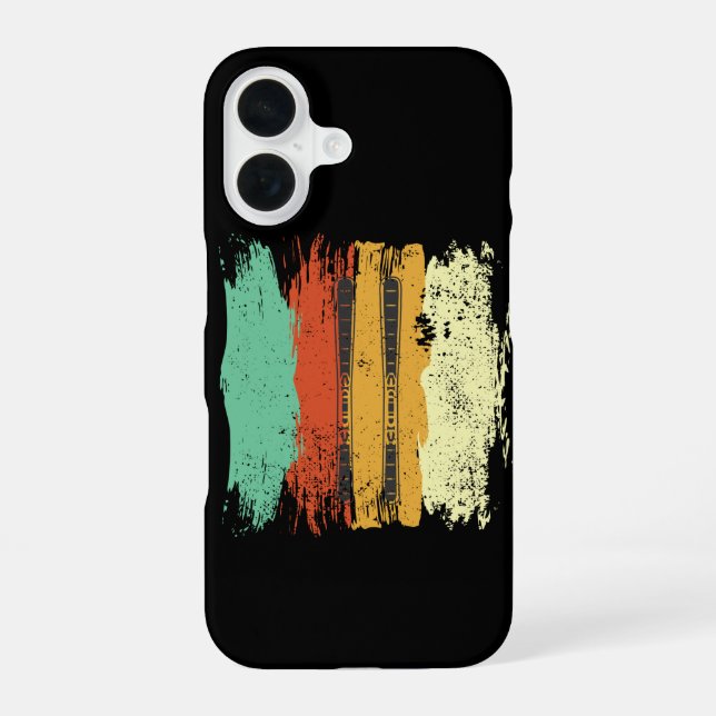 Skiing Retro Ski iPhone 16 Case (Back)