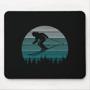 Skiing Retro Skier Mountain Extreme Winter Sports Mouse Pad