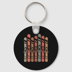 Skiing Retro Skis Freestyle Mountain Trip Winter S Keychain