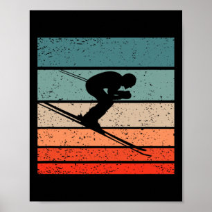 Skiing Retro Style Vintage Poster