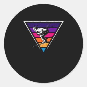 Skiing Retro Vintage 80s 90s Ski Funny Classic Round Sticker