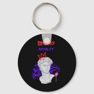 Skiing Royalty Greek Statue Winter Sports Mountain Keychain
