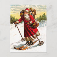 Skiing Santa Claus