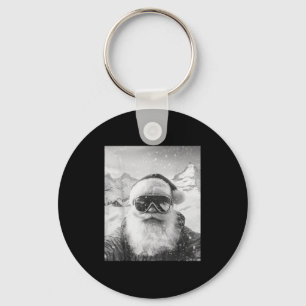 Skiing Santa Selfie Christmas  Keychain