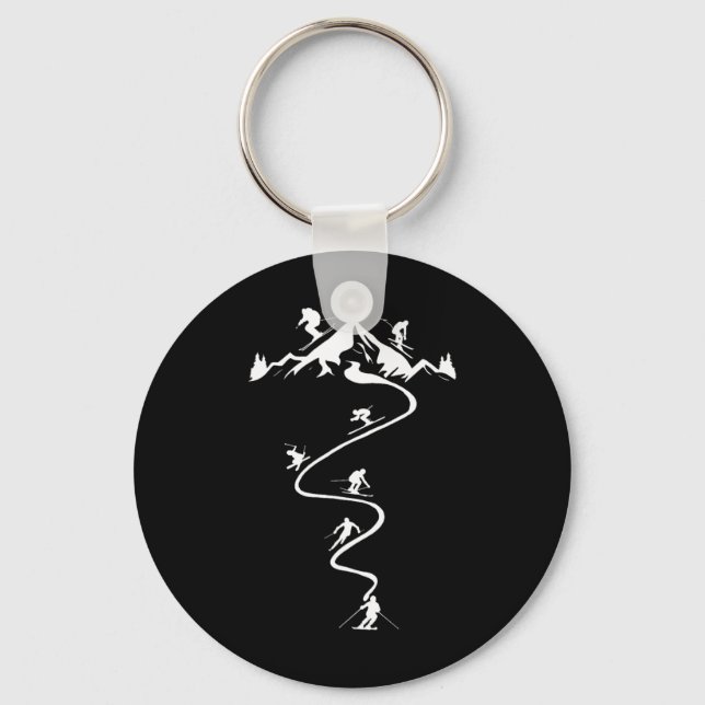 Skiing Ski Alpine  Keychain (Front)