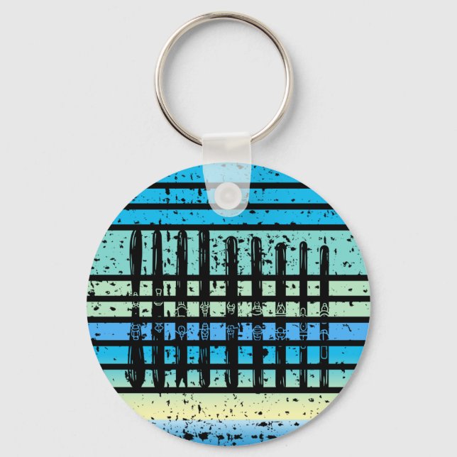 Skiing - Ski Boards Collection Funny Skiing Keychain (Front)