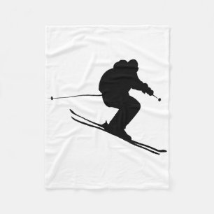Skiing Ski Fleece Blanket