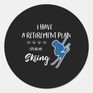 Skiing Ski For Downhill Alpine Retiring Skier Reti Classic Round Sticker