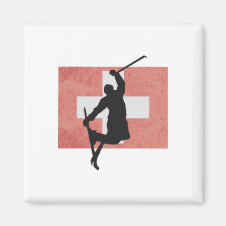 Skiing Ski Jump Switzerland Swiss Flag Winter Spor Magnet