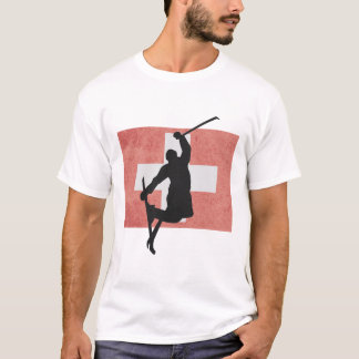 Skiing Ski Jump Switzerland Swiss Flag Winter Spor T-Shirt
