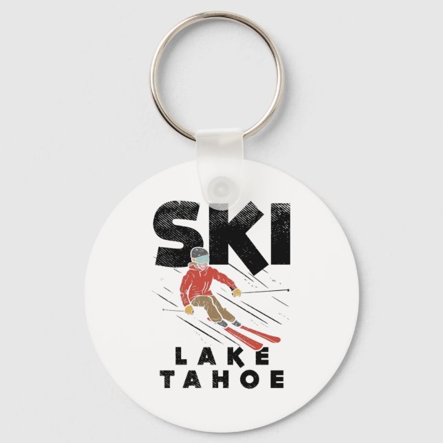 Skiing - Ski Lake Tahoe Keychain (Front)