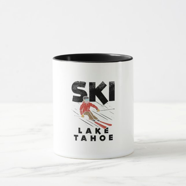 Skiing - Ski Lake Tahoe Mug (Center)