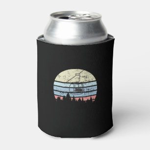 Skiing Ski Lift Retro Can Cooler