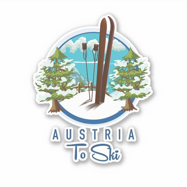 Skiing, ski poster logo. (Front)