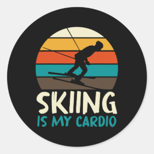 Skiing Ski Skier Biathlon Snow Winter Sports Lover Classic Round Sticker