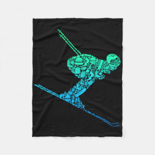 Skiing Ski Skier Men Kids Boys  Fleece Blanket
