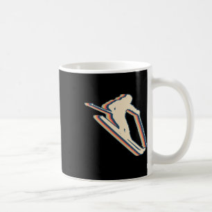 Skiing Ski Skier Retro Line Art Coffee Mug
