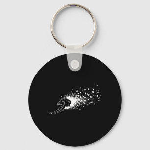 Skiing Skier Freestyle Powder Burst Mountain Snow Keychain