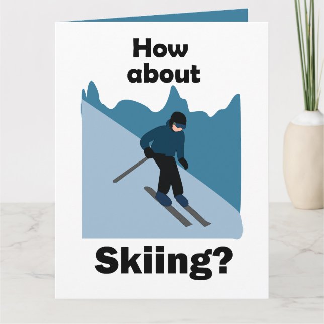 Skiing Skier How About Skiing Ski Party Card (Front)