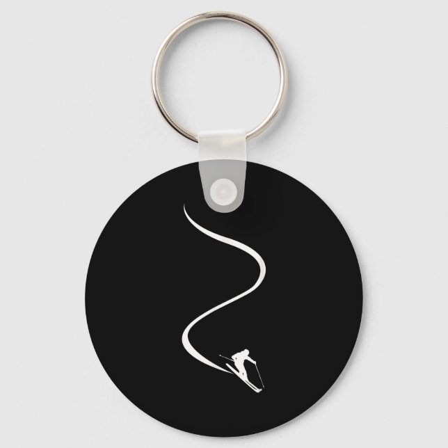 Skiing Skier Ski _1  Keychain (Front)