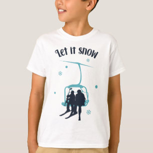 Skiing Skier Ski Retro Winter Let It Snow Christma T-Shirt
