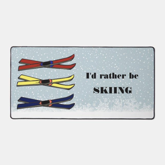 Skiing Skiis Design Desk Mat (Front)
