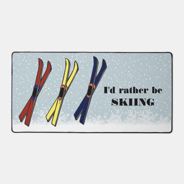 Skiing Skiis Design Desk Mat (Front)
