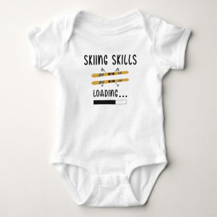 Skiing Skills Loading - Funny Skier Baby Bodysuit