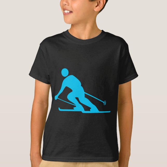 Skiing - Sky Blue T-Shirt (Front)