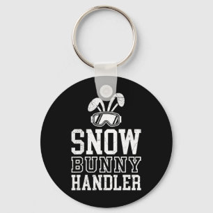 Skiing Snow Bunny Handler Funny Skier Funny Keychain