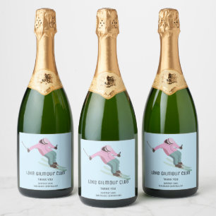Skiing Sparkling Wine Label